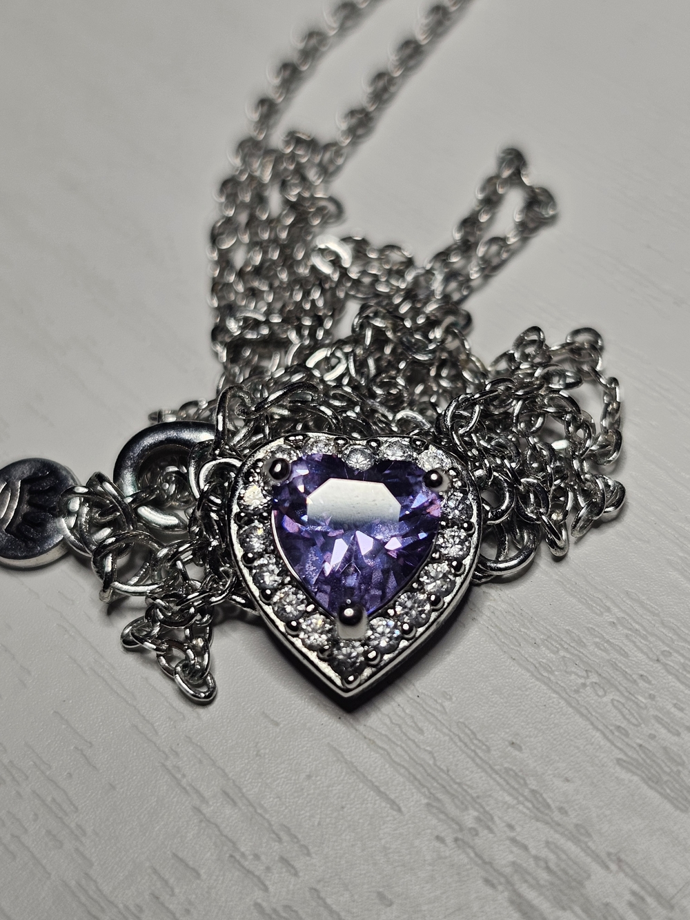 Simulated Dark Purple Diamond With Simulated Diamond Halo